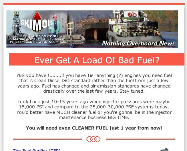 Oily News: — Ever Get a Load of Bad Fuel