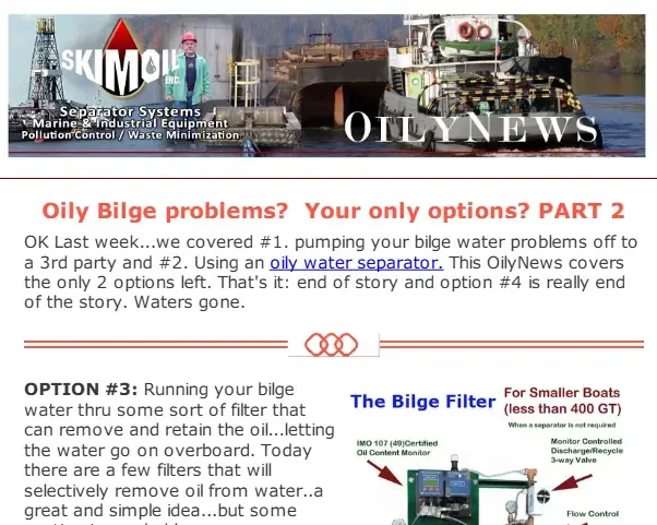 Oily News: — Oily Bilge problems? The only options? Part 2